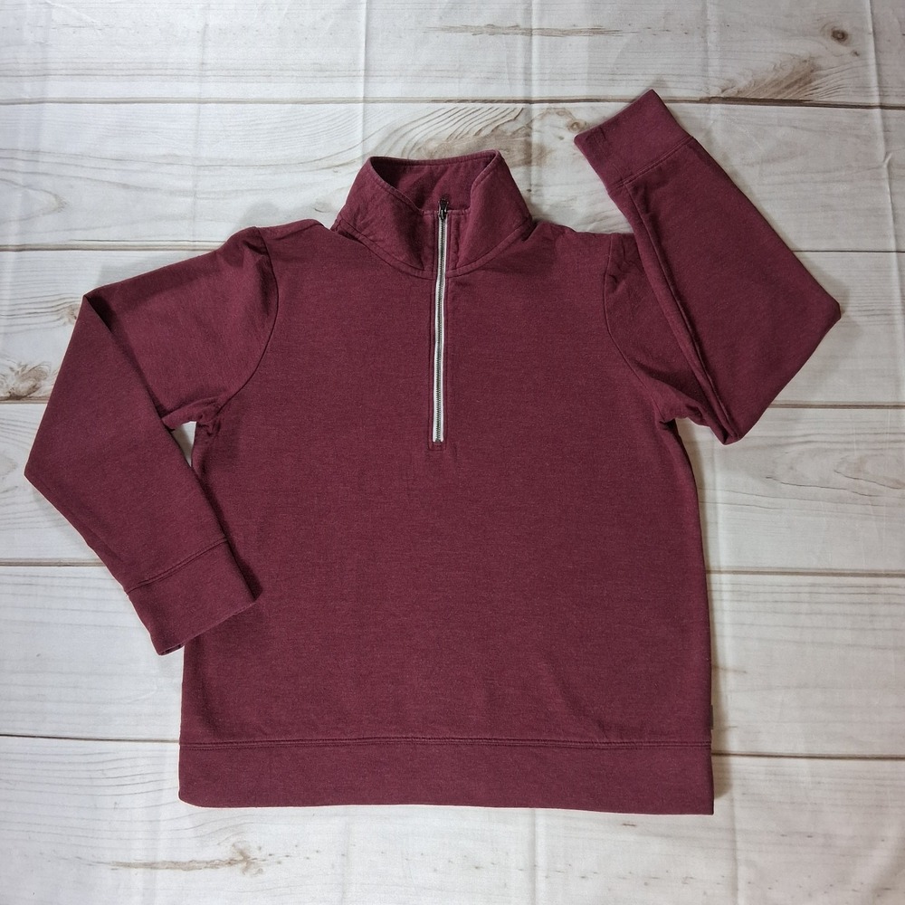 Eddie Bauer Women's Small Hunter Green Quarter Zip Fleece Pullover Mock Neck Top